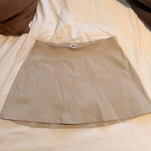 Garage Beige A-Line Mini Skirt